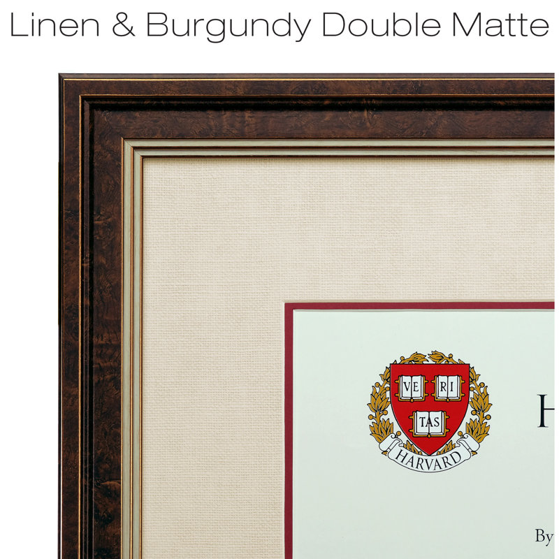 Cadre à documents avec passe-partout 10,5 "x 13,5" Excello Global Products, Brun / Bourgogne