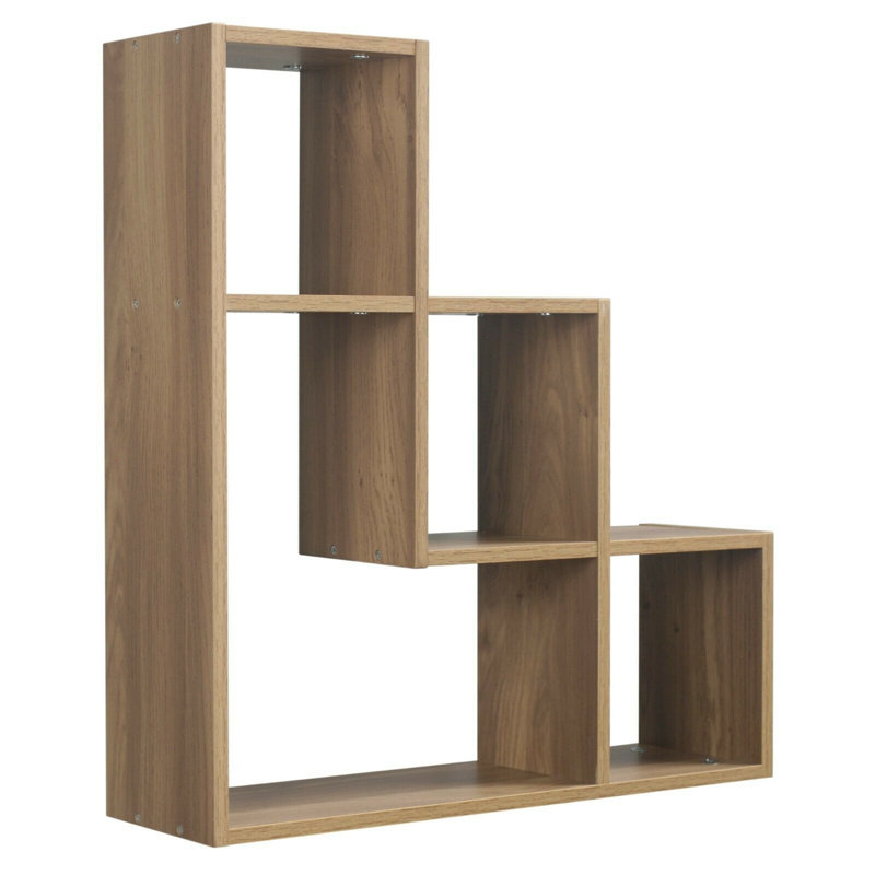 Bonita 3 Piece Manufactured Wood,Metal Floating Shelf, Oak