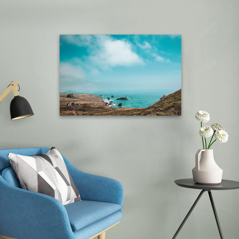 When Sea Becomes Sky Coastal Blue Brown Coast, H 24 po x l 16 po