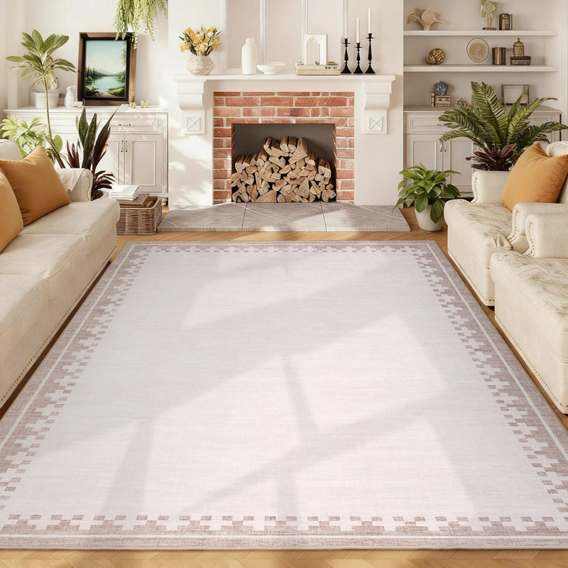 Area Rugs for Living Room Washable Rugs Non Slip Stain Resistant Bordered CarpetFoldable Rugs for BedroomDining RoomNursery