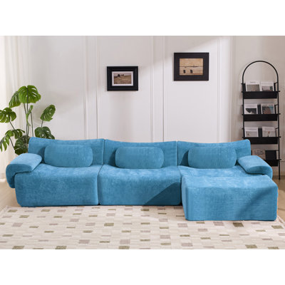 108'' W Oversized Sectional Sofa With Ottoman