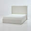 Lit à oreilles tapissier Caron / tête de lit haute 54 po / simplicité / minimaliste / sans lattes de bois / sommier tapissier / assemblage facile / grand / chenille texturée ivoire-2057061031-2057061028