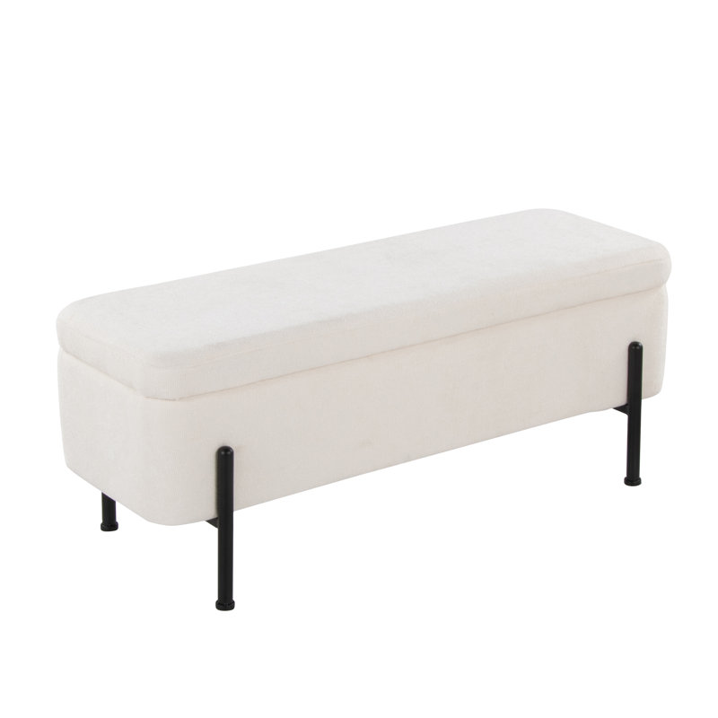 Jabaris Storage Bench, Cream, Black