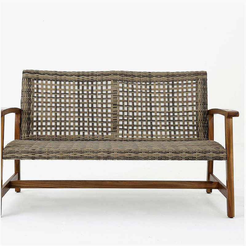 HAMPTON WOOD + WICKER LOVESEAT