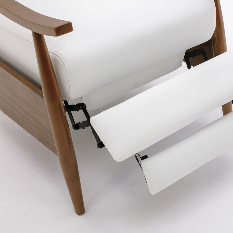 Fauteuil inclinable à accoudoirs en bois, Blanc