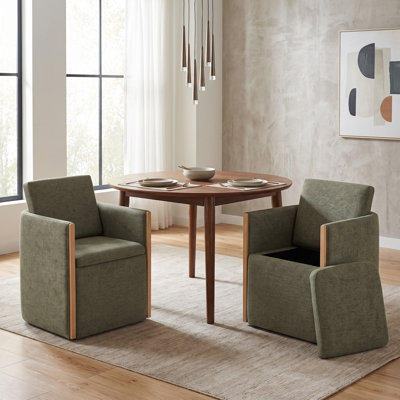 Upholstered Dining Chairs with Casters