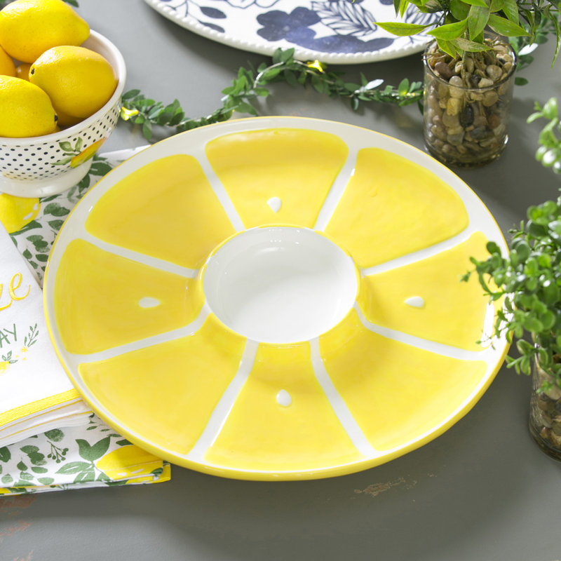Pastille de chute de citron et plateau dip