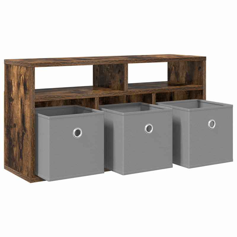 TV Stand, 14.96'' H x 28.35'' W x 8.86'' D, Smoked Oak