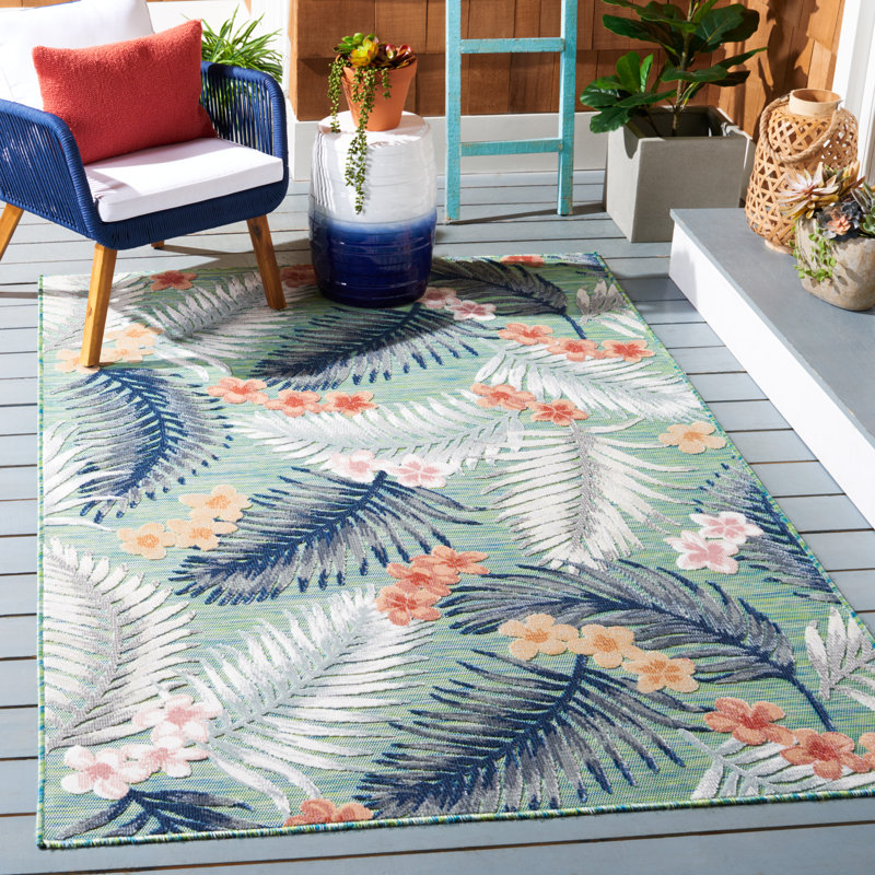 Soper Performance Floral Indoor/Outdoor Area Rug, Rectangle 5'1" x 7'6"