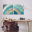 «Playful Abstract Turquoise Rainbow Asymmetric Arches» par Flora Kouta - ensemble de 2 impressions-1351025245-1351025244