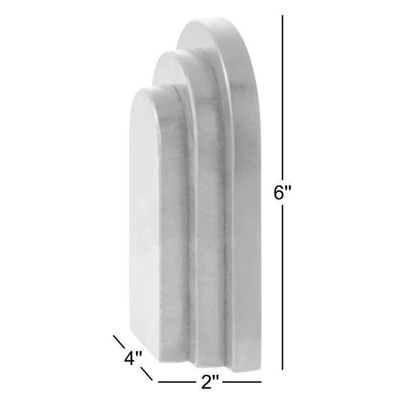 Abner Marble Arch Bookends, White