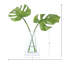 Arrangement de feuilles Philo dans un vase en verre à miroir