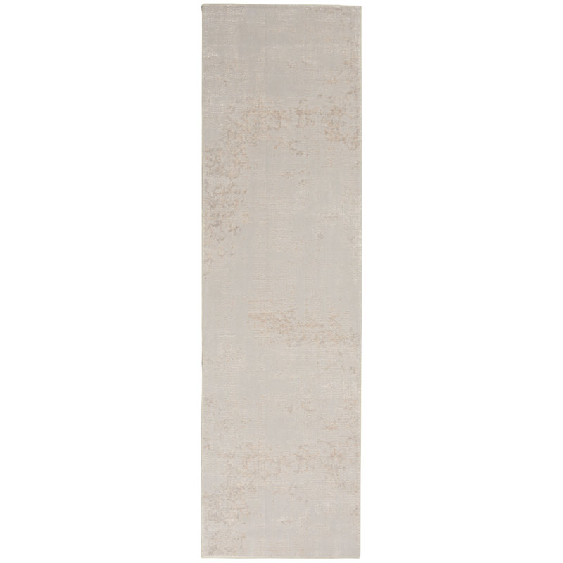 Tapis ivoire / gris Lilianna, Tapis de couloir 2 pi 2 po x 7 pi 6 po
