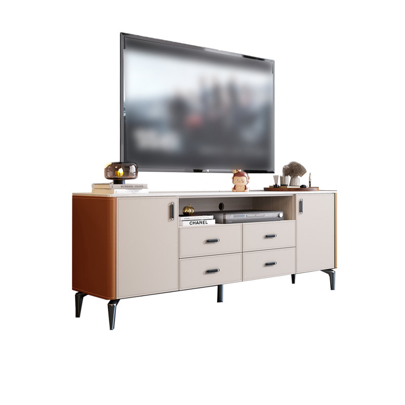 Meuble télé moderne de style minimaliste haut de gamme, Beige / orange, 70.87"