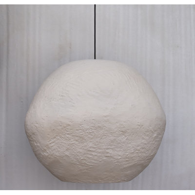 Luminaire suspendu en papier mâché blanc cassé