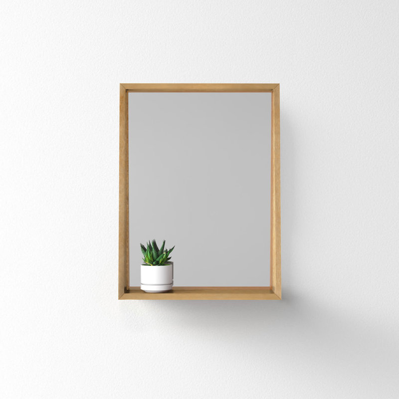Parkside Rectangle Mirror with Shelves, Natural