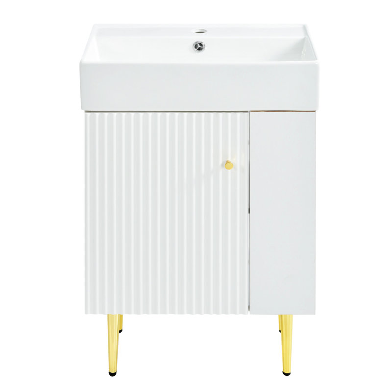 Meuble-lavabo de salle de bain 21,6 po, Or