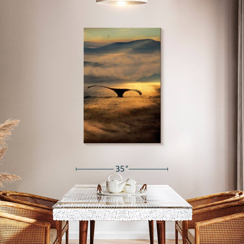 Brampt Alaska Whale Tail Dive, 45" H x 30" W
