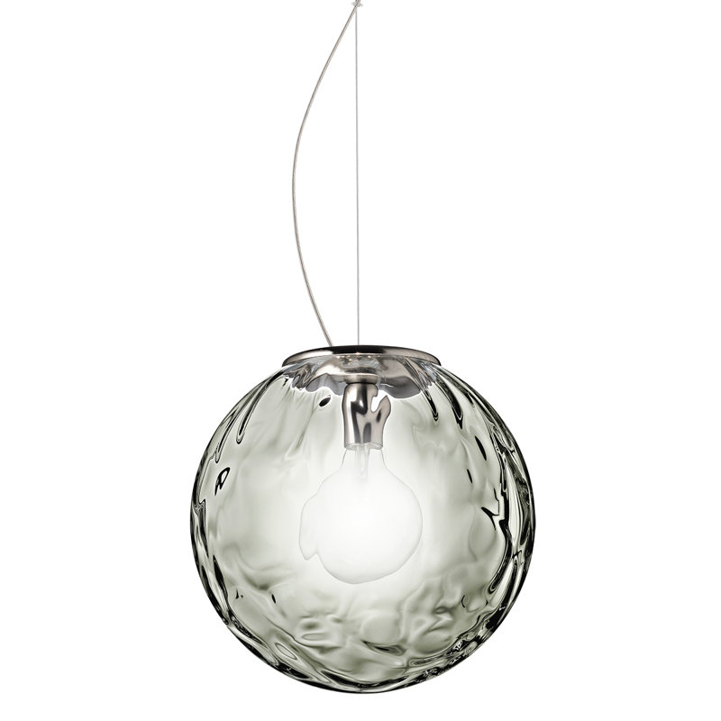 Luminaire suspendu sphère 1 lumière Borgo, Fumée, 17,75" H x 17,75" L x 17,75" D