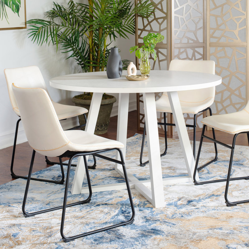 Ensemble de salle à manger 5 pièces Varna, 5 pièces: table, 4 chaises, Blanc
