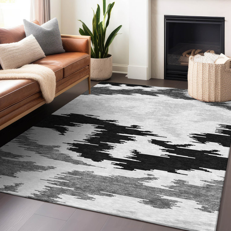 Premium Machine Washable Lisse Black Rug