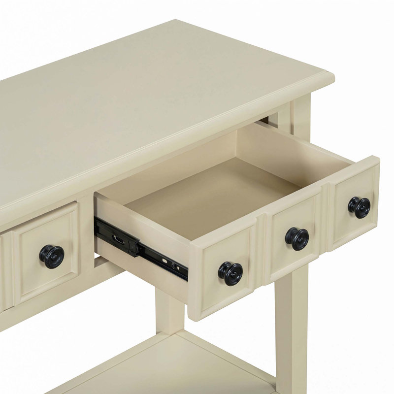 Table d'entrée avec 2 tiroirs, console rustique, Havane clair