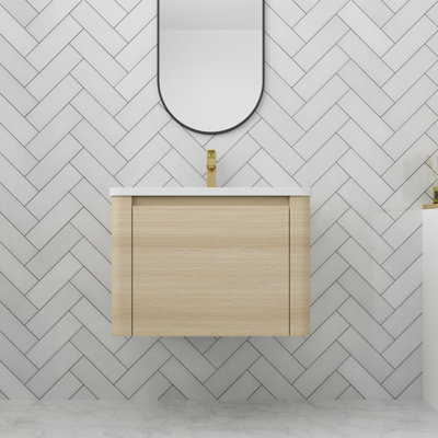 Bathroom Vanity With Sink In 28 Inch, Floating Bathroom Vanity With Soft Close Door