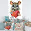 Portrait de rat avec cœur rouge - reproduction sur toile-67388633-67388634