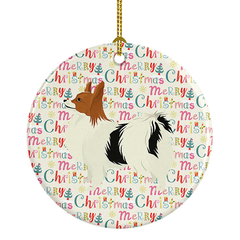 Ornement suspendu Papillon Merry Christmas