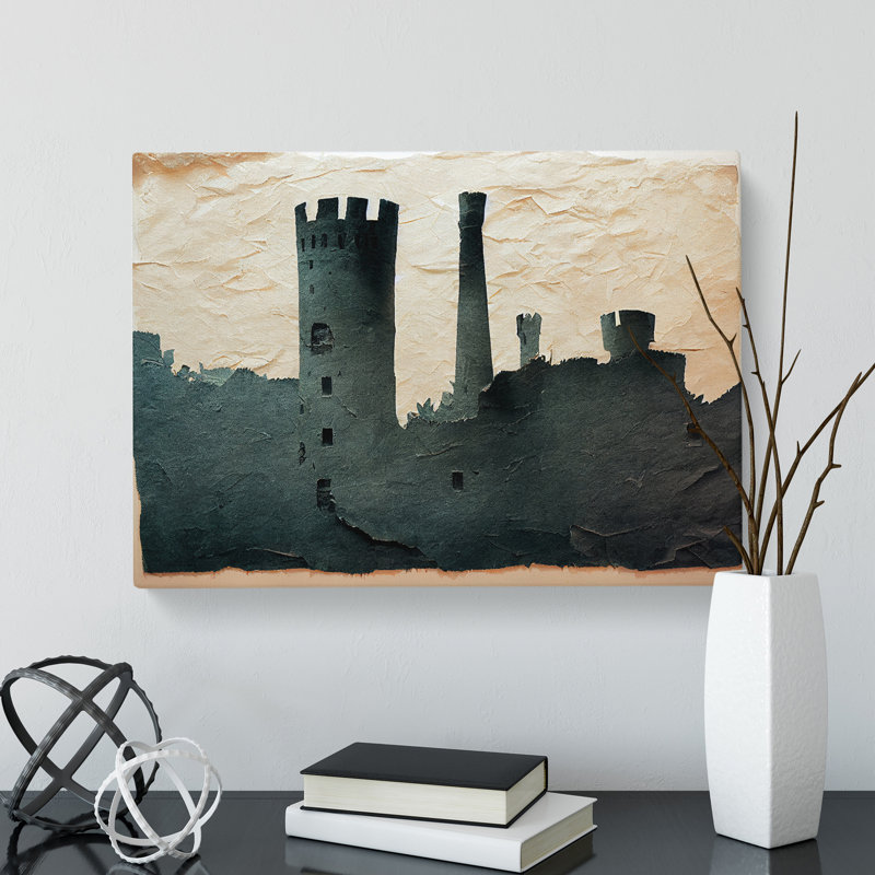 Castle Torn Paper - Wrapped Canvas
