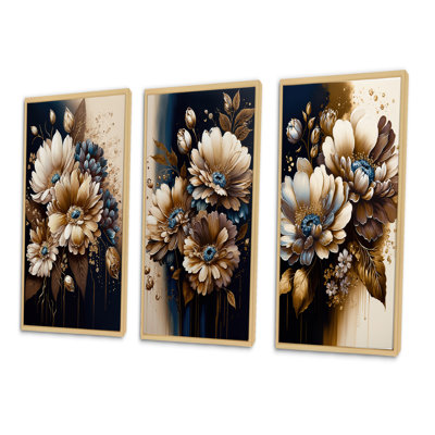 " Brown Daisy Bunch " 3 - Pieces