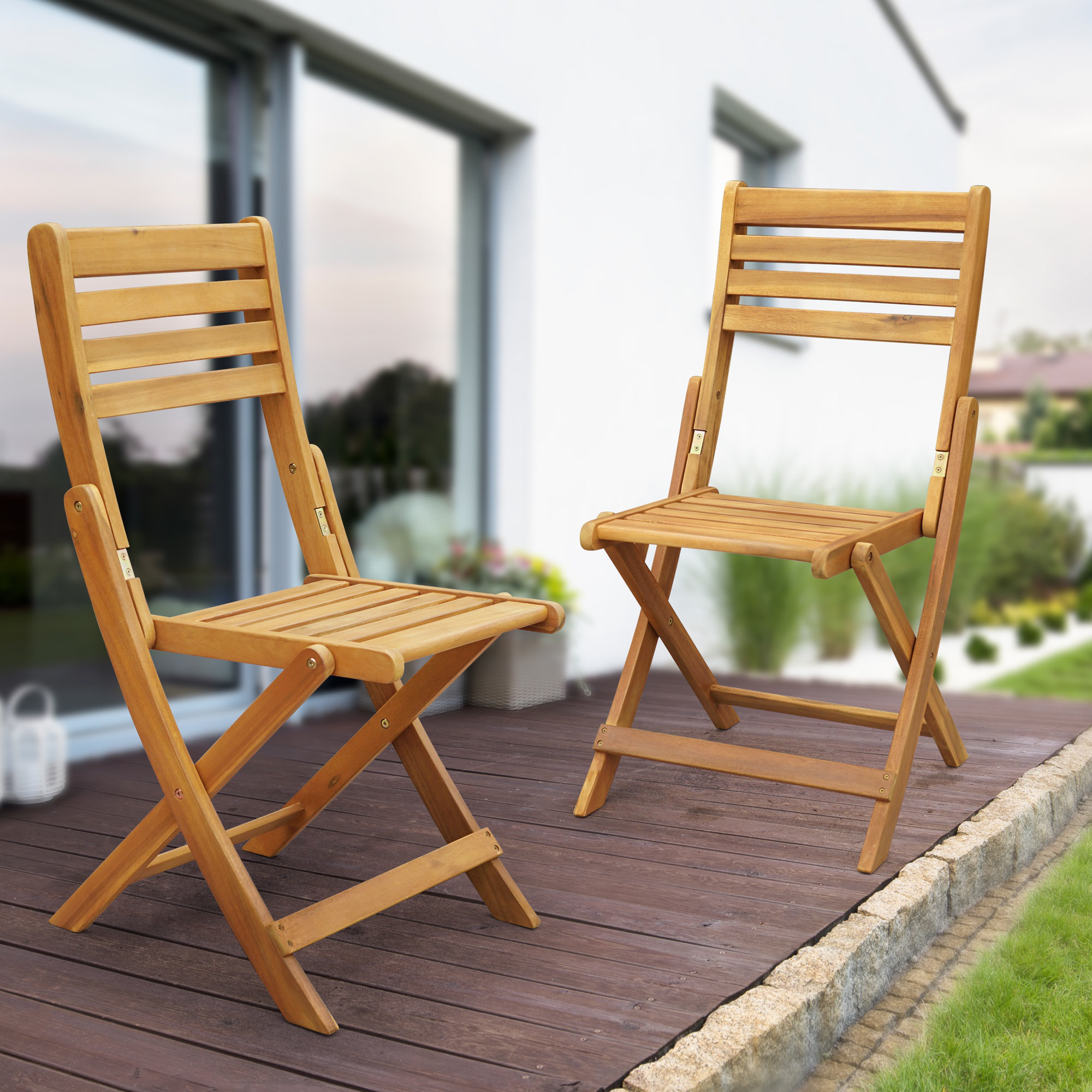 Wooden Foldable Chairs For Balcony ASKHOLMEN Chair, Outdoor