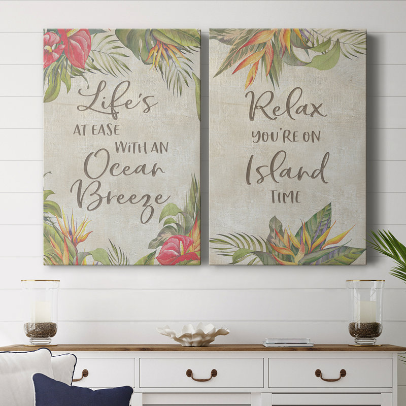 Life's At Ease - Toile tendue avec châssis de qualité supérieure - Prêt à accrocher, H 36 po x l 48 po