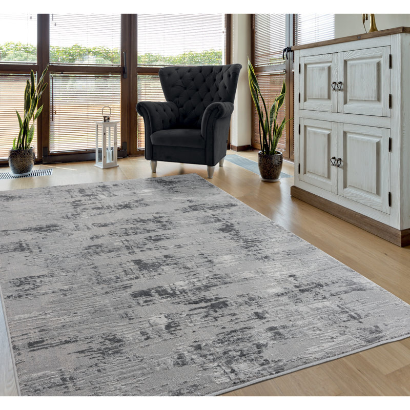 Tapis gris Emmeline, Rectangle 1 pi 11 po x 3 pi