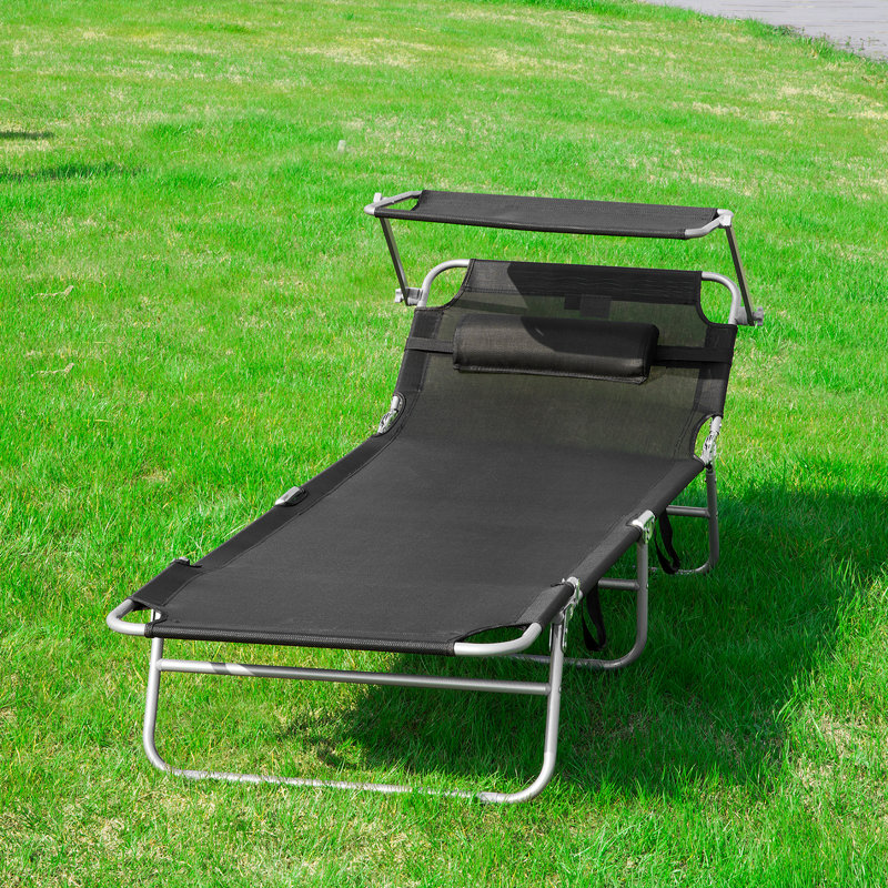 Horence 198cm Long Reclining Single Chaise, Black
