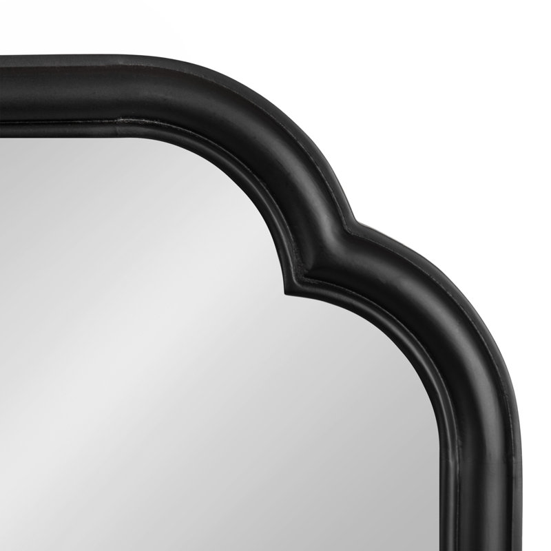 Glenby Scalloped Rectangle Bathroom Mirror, Black