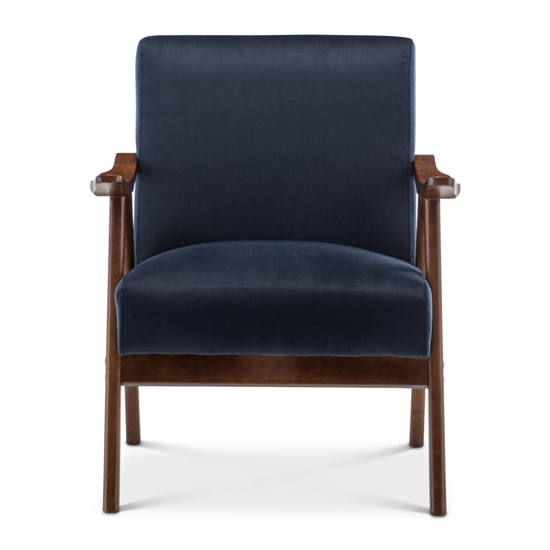 Gabar 75Cm Wide Armchair, Navy Blue Velvet
