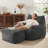 Large Corduroy Compression Bean Bag Chair with Ottoman Memory Foam Lazy Floor Sofa-1710286161