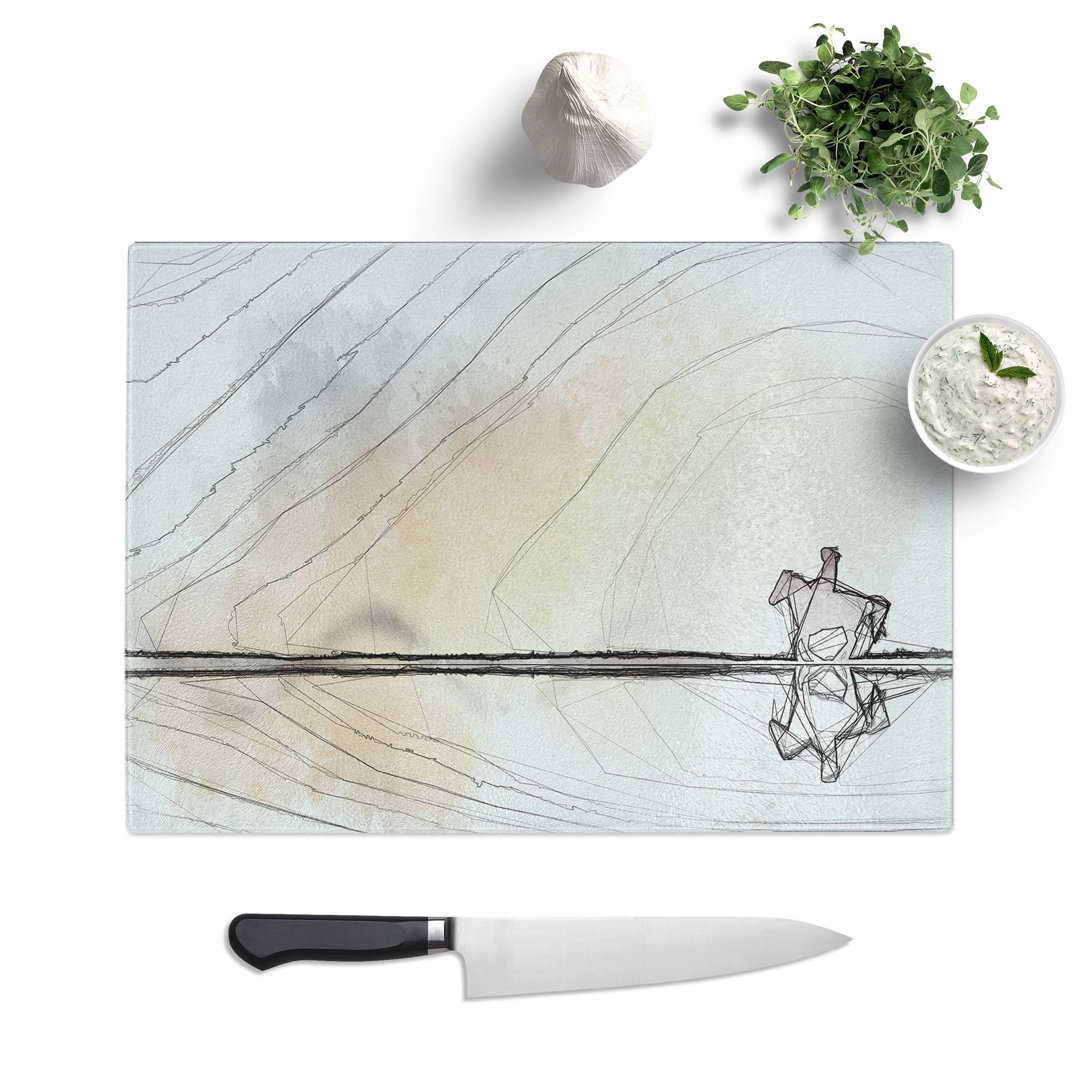 Glass Horse Riding in The Sunlight in Abstract Chopping Board