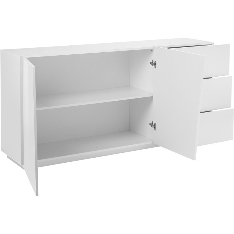 Bayonne 180 Cm Wide 3 Drawer Sideboard, White Glossy