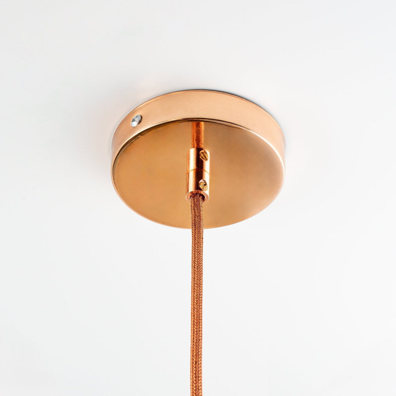 ALFIQ Handcrafted Hammered Copper Pendant Light for Kitchen, Dining and Living Spaces, 16", Matte Copper