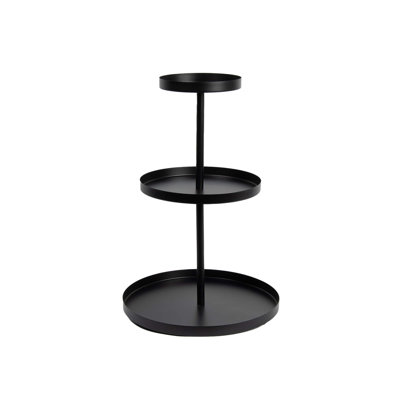 3 TIER ROUND BLACK METAL