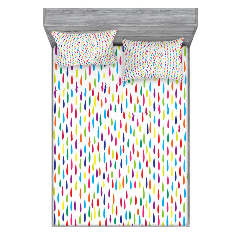 Microfiber Paisley Sheet Set, Queen Sheet Set with Fitted Sheet