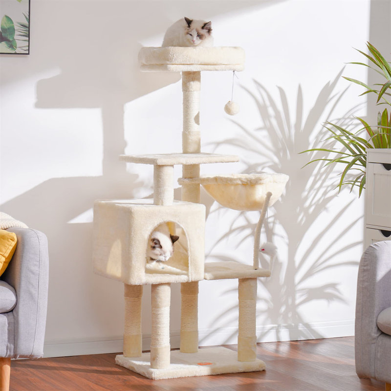 Arbre à chat Faraday, H 50,39 po x l 15,75 po x L 19,69 po, Beige