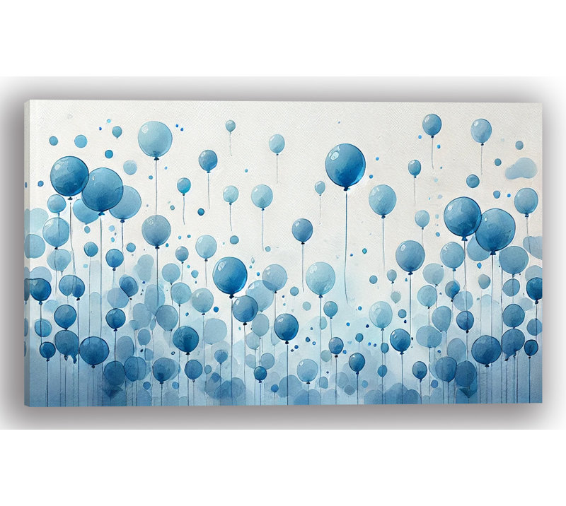 «Blue Balloon Symphony», reproduction d'art sur toile abstraite, H 24 po x l 42 po