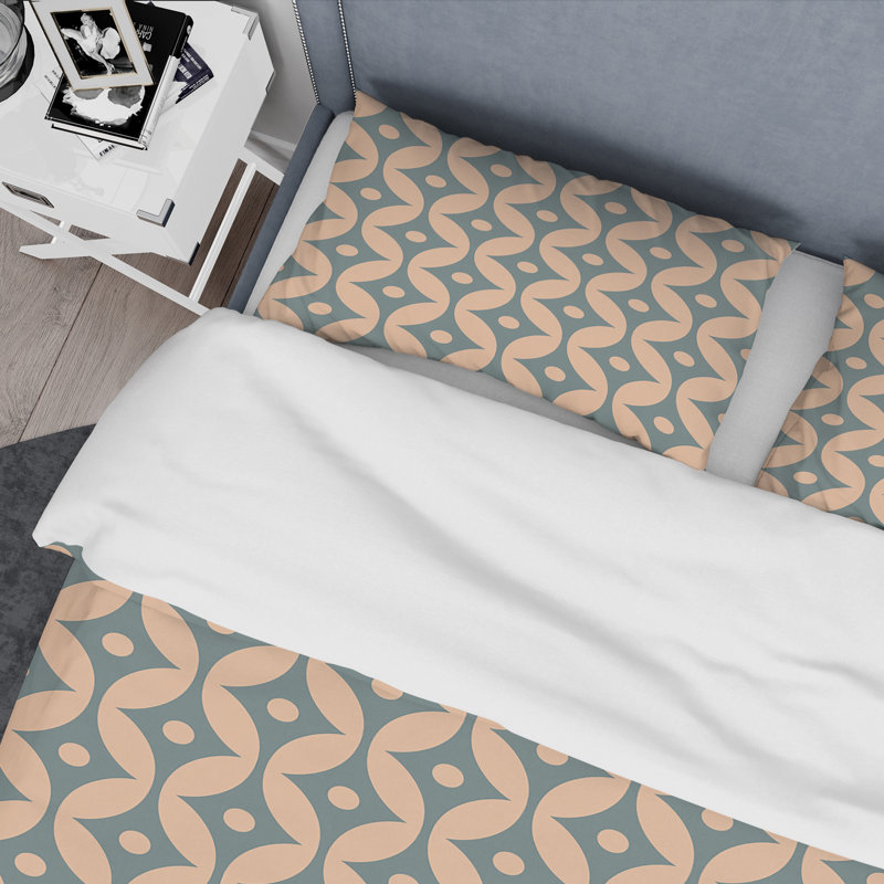 Ensemble de housse couette mid-century rétro cs Abstract, Housse de couette très grand + 2 taies décoratives