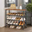 15 Pair Shoe Rack 4 Tier Industrial Rustic Brown Shoe Storage Entryway Hallway Furniture