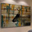 «Naoise Teal Yellow Reindeer» par Parvez Taj, reproduction sur bois-1293064337