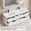Ensemble de meuble-lavabo mural moderne 60 po avec plateau en résine Ciarra Shavon, armoire flottante peinte résistante à l'eau, tiroirs à fermeture en douceur-57386471