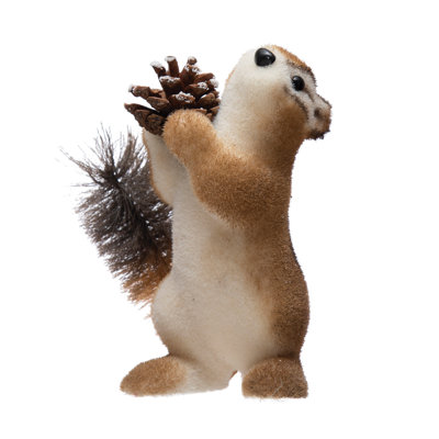 Figurine en faux sisal debout avec une pomme de pin